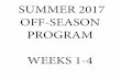 SUMMER 2017 OFF-SEASON PROGRAM WEEKS 1-4 · resisted control fast agility exercise week5 week6 week7 week8 rest/tempo band resisted/ assisted band resisted/ assisted exercise …
