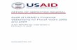 Audit of USAID’s Financial Statements for Fiscal Years ... · of USAID’s Financial Statements for Fiscal Years ... your staff extended to the OIG during the audit and look ...