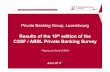 Private Banking Group, Luxembourg - ABBL · Private Banking Group, Luxembourg Results of the 10th edition of the CSSF / ABBL Private Banking Survey - Figures as of end of 2016 - June