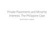 Private Placements and Minority Interests: The Philippine Case · Private Placements and Minority Interests: The Philippine Case ... JG Summit Holdings, Inc. 2 Holding Firm 14,275