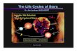 The Life Cycles of Stars - Imagine the Universe! · • 10 Km across Black Hole ... gas around Neutron Star/Black Hole. ... and other materials on the Life Cycles of Stars, ...
