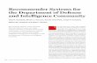 Recommender Systems for the Department of Defense … · 76 LINCOLN LABORATORY JOURNAL n VOLUME 22, NUMBER 1, 2016 RECOMMENDER SYSTEMS FOR THE DEPARTMENT OF DEFENSE AND INTELLIGENCE