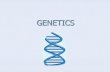 GENETICS - montclair.edu€¦ · IT’S ALL IN YOUR GENES When you were formed, you inherited DNA from your father and mother in the form of chromosomes. You inherited 23 chromosomes