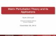 Matrix Perturbation Theory and its Applicationsamir1/COURSE2012-2013/perturbationTheory.pdf · Matrix Perturbation Theory and its Applications ... Introduction In a nutshell : how