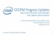 GEOPM Progress Updates - eehpcwg.llnl.gov Progress Updates Jonathan Eastep ... § Power API is a speciﬁcaon for power monitoring and control interfaces ... Contributor Q2’18 –
