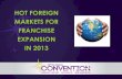 HOT FOREIGN MARKETS FOR FRANCHISE … FOREIGN MARKETS FOR FRANCHISE EXPANSION IN 2013 . ... Network Size – FOOD SECTOR Source: ... (KSA) 5.7 4.1 F&B, Retail, ...