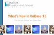 OnBase 13 Overview - ImageSoft Java applications ... Report Services 180+ pre-configured reports New reports in 13: Tests and Surveys ... OnBase 13 Overview Author: