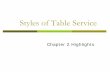 Styles of Table Service - Altervista bis.pdf · Styles of Table Service ... food safety, capital investment . Service Styles ...