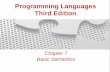 Programming Languages Third Edition - Clark Ujmagee/csci170/slides/LL_ch07.pdf · during execution, such as entry or exit from a procedure or from the program Programming Languages,