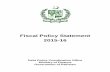 Fiscal Policy Statement 2015-16 - | Ministry of Finance ... · Fiscal Policy Statement 2015-16 1 1.0 Introduction 1.1 Pakistan's economy has been facing problems for years, which