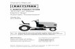 LAWN TRACTOR - Searsc.sears.com/assets/own/27576e.pdf · LAWN TRACTOR 18.5 HP, 42” Mower Electric Start ... you to lose control of your tractor. WARNING: Engine exhaust, some of
