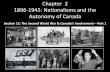 Chapter 1 1896-1945: Nationalisms and the Autonomy of … · 1896-1945: Nationalisms and the Autonomy of Canada ... •Hitler used his power to create a secret police force ... Montreal