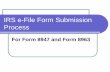 IRS e-file Application Process 100MB. 3/27/2015 17 . Form Submission ... complete Form XXXX, Form 8453-R and all ... IRS e-file Application Process