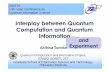 Interplay between Quantum Computation and … between Quantum Computation and Quantum Information Akihisa Tomita Quantum Computation and Information Project, ERATO-SORST, JST Graduate