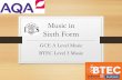 Music in The Sixth Form - Imberhorne School KS5... ·  · 2017-02-01•BTEC Level 3 Music ... Aural Perception Skills Music Project ... *Music Performance Techniques is a mandatory