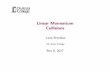 Linear Momentum Collisions - De Anza Collegenebula2.deanza.edu/~lanasheridan/4A/Phys4A-Lecture31.pdf · 256 Chapter 9 Linear Momentum and Collisions 9.4 Collisions in One Dimension