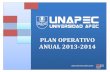 PLAN OPERATIVO ANUAL 2013-2014 - Universidad APEC · plan operativo anual 2013-2014 2 plantilla plan operativo 2013-2014 eje estrategico i. calidad y efectividad en el logro de aprendizajes.