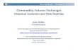 Commodity Futures Exchanges - …€¦ · 15.06.2011 · Milestones in the evolution of Commodity Futures Exchanges ... include China, India ... many distinctive institutional features,