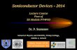 Semiconductor Devices - 2014€¦ · Semiconductor Devices - 2014 Lecture Course ... Notes on Bipolar Transistors ... (direct gap semiconductor) ...