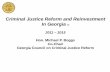 Criminal Justice Reform and Reinvestment In Georgia · Criminal Justice Reform and Reinvestment In Georgia ... Background 2 Report of the Special ... Jail Backlog = Court orders received