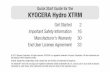 Quick Start Guide for the KYOCERA Hydro XTRM · Quick Start Guide for the KYOCERA Hydro XTRM ... Google Play, Google Maps, Gmail, Google Talk, ... ♦Customer Support (page 15)