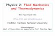 Physics 2: Fluid Mechanics and Thermodynamics · Chapter 3 The Kinetic Theory of Gases ... Thermodynamics Final exam (Chapters 14, 18, 19, 20 of Principles of Physics, Halliday et