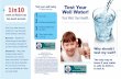 1 in 10 Test your well today. Test Your 1 Well Water!€¦ · Test Your Well Water! Your Well. ... access to, or operations of its programs, services, or activities, ... Ask the lab