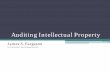 Auditing Intellectual Property - The Institute of Internal ... Documents/Intellectual... · Auditing Intellectual Property ... property rights? Exercise. What are the five assertions