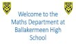 Welcome to the Maths Department at Ballakermeen … a triangle PQR with lines PQ = 8cm, QR = 5cm and PQR = 40 •Draw an 8cm line and label the ends P and Q. This is the line PQ. •Place