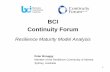 Resilience Maturity Model Analysis - c.ymcdn.com · Presentation Outline 1. Setting the Resilience Context 2. The Resilience Maturity Model as a diagnostic 3. The Resilience Maturity
