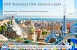 SAP Business One Service Layer HANA Database Client (HTML5, Mobile) HTTP / OData R Apache R Apache module OData Parser DI Core Session … Manager OBServer (multi-threading enabled
