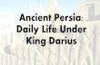 Daily Life in Ancient Persia - Milwaukee Montessori School · Daily Life Under King Darius . ... •Lying is the worst offense. Lifestyle of the Wealthy •Girls learned to spin thread,