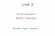 Finite Automata Regular Languages - IDC · recognized by finite automata? (What are the regular languages?) 35 The automaton of a language In-class exercise: 1. Describe formally