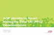 ADP Workforce Now® Managing Time Off (PTO) Demonstration0F916658-03DA... · Managing Time Off (PTO) Demonstration Sheila Meyers ... Use the accrual date field if hire ... Differences