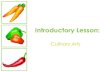 PowerPoint(tm) - Introductory Lesson Culinary Arts · Introductory Lesson: Culinary Arts . 2 ... Culinary Arts or Entrepreneurship COLLEGE CREDIT OPPORTUNITIES ... This plan of study