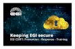 Keeping EGI secure · EGI is a federated e-Infrastructure set up to provide advanced computing, storage and data services for research and innovation. The EGI e-Infrastructure is