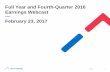Full Year and Fourth-Quarter 2016 Earnings Webcast ...investors.servicemaster.com/sites/servicemaster.investorhq... · Full Year and Fourth-Quarter 2016 Earnings Webcast February