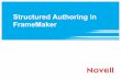 Structured Authoring in FrameMaker - Novell · Adobe FrameMaker lets writers use either structured authoring or unstructured authoring to produce documents. 3 © Novell, Inc. ...