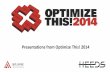 Presentations from Optimize This! 2014 - … from Optimize This! 2014. ... optimization and engineering tools ... Kalyanmoy Deb Koenig Endowed Chair Professor