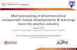 Melt processing of pharmaceutical compounds: future ... · Melt processing of pharmaceutical compounds: future developments & learnings ... (transdermal / transmucosal patches) ...