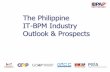 The Philippine IT-BPM Industry Outlook & Prospects · growth projections by 3% ... BPO Screening % LSPU 316 103 33% Company Total ... • Growth of tourism industry • Change of