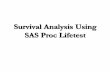 Survival Analysis Using SAS Proc Lifetest Analysis Using SAS Proc Lifetest. Proc LifetestProc Lifetest Estimation of Survival ProbabilitiesEstimation of Survival Probabilities Confidence