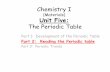 Chemistry I (with a Materials Science slant) Unit Five ... unit 5 part... · Unit Five: The Periodic Table Part 1: ... Example: Group 14 (4A) is called the carbon group/family. C.