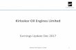 Kirloskar Oil Engines Limitedkoel.kirloskar.com/sites/koel.kirloskar.com/pdfs/2018/KOEL... · Kirloskar Oil Engines Limitedtoo ... • First bulk order for HHP fire fighting pump