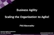 Business Agility Scaling the Organization to Agile! · Business Agility Scaling the Organization to Agile! Phil Abernathy ... The second dimension Values Principles Practices Biz