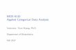 BIOS 6110 Applied Categorical Data Analysis - …yuanhuang.org/bios6110_2017fall/notes/11-27.pdf · 3.Logistic regression for matched pairs Marginal models Conditional Logistic regression