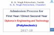 First Year / Direct Second Year Diploma in Engineering …poly.kkwagh.edu.in/Dept Data 2017-18/Admission Process 2017-18.pdf · Diploma in Engineering and Technology (Polytechnic)