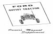 Ford Offset Tractor - Owner's Manual Supplement 2000 Offset Tractor... · FOREWORD Your new Series 2000 Ford Offset 'Tractor is.basically the same as the Series 2000 Row Crop Tractor