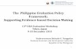 The Philippine Evaluation Policy Framework: … · outcome objectives 2011 ... The National Evaluation Policy Framework of the Philippines 16 . ... • Special Economic Zones Environment
