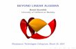 BEYOND LINEAR ALGEBRA -0 - University of …bernd/beyond.pdf · BEYOND LINEAR ALGEBRA Bernd Sturmfels University of California at Berkeley Renaissance Technologies Colloquium, March
